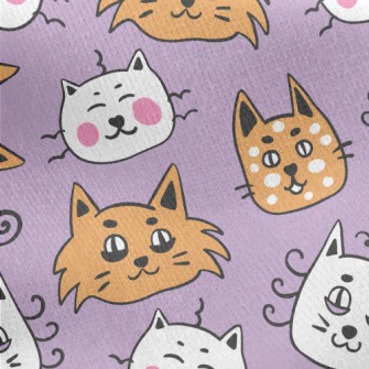 Funny Cat Face Graffiti Jersey Backed Fleece