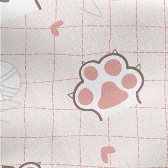 Cat Meat Ball And Yarn Ball Jersey Backed Fleece