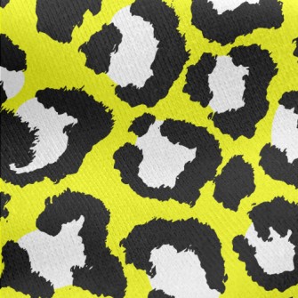 Yellow Leopard Pattern Jersey Backed Fleece