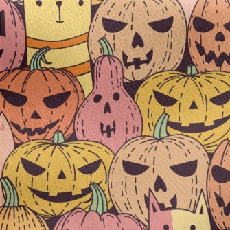 Cat Pumpkin Hide And Seek Jersey Backed Fleece
