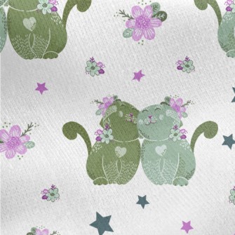 Flowers Plants Cat Jersey Backed Fleece