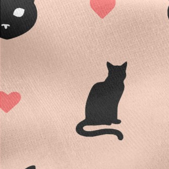 Elegant Cat Silhouette Jersey Backed Fleece