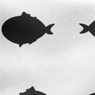 Simple Fish Silhouette Jersey Backed Fleece