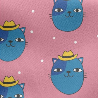 Funny Cat In Cowboy Hat Jersey Backed Fleece