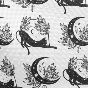 Mystical Symbols And Cats Pongee