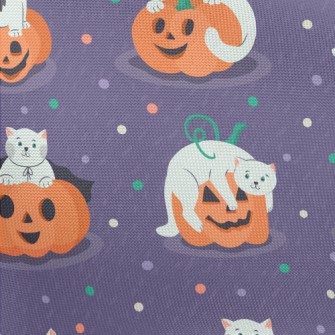 Cat And Jack-O&#39;-Lantern Pongee