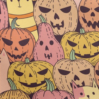 Cat Pumpkin Hide And Seek Pongee