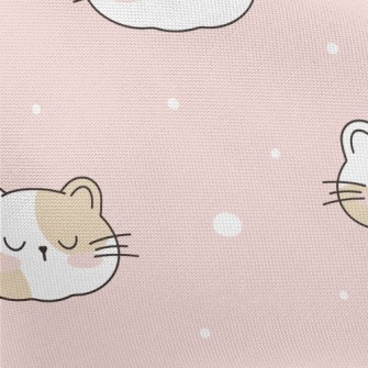 Cute Sleeping Cat Pongee