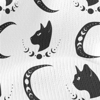 Cat And Moon Symbol Stretch Jersey