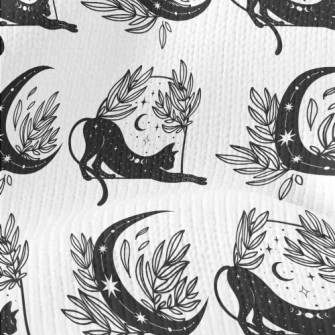 Mystical Symbols And Cats Stretch Jersey