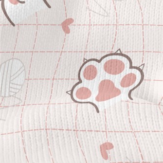 Cat Meat Ball And Yarn Ball Stretch Jersey