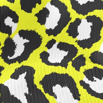 Yellow Leopard Pattern Stretch Jersey
