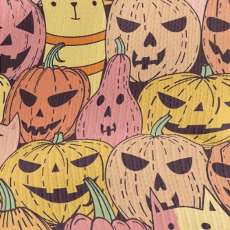 Cat Pumpkin Hide And Seek Stretch Jersey