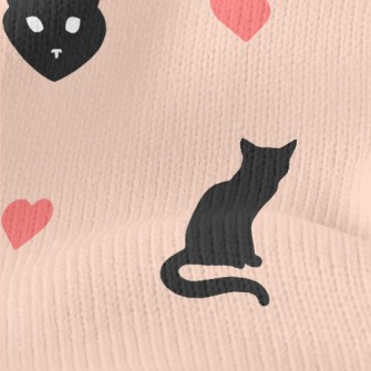 Elegant Cat Silhouette Stretch Jersey