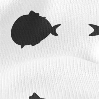 Simple Fish Silhouette Stretch Jersey