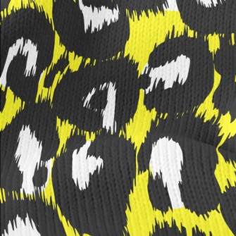Abstract Yellow Leopard Print Stretch Jersey