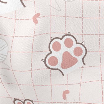 Cat Meat Ball And Yarn Ball Lightweight Cotton Poplin