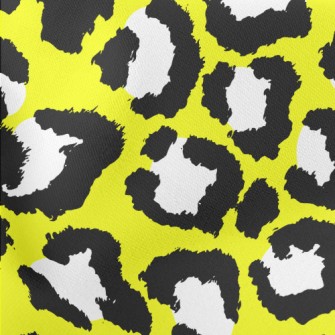 Yellow Leopard Pattern Lightweight Cotton Poplin