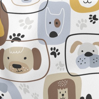 Dog Face Graffiti For Kids Lightweight Cotton Poplin