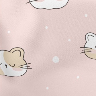 Cute Sleeping Cat Lightweight Cotton Poplin