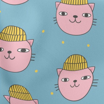 Funny Woolen Hat Cat Lightweight Cotton Poplin