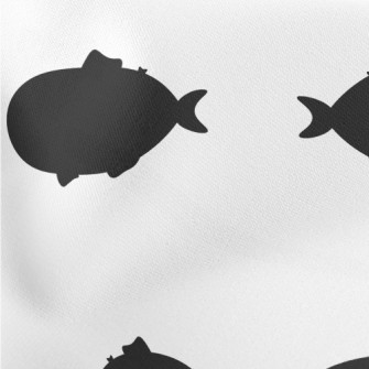 Simple Fish Silhouette Lightweight Cotton Poplin