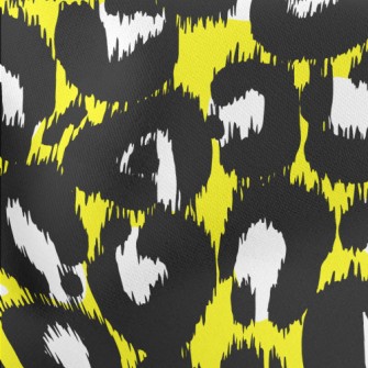 Abstract Yellow Leopard Print Lightweight Cotton Poplin