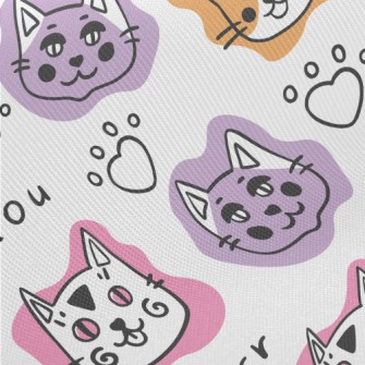Funny Cat Doodles Midweight Cotton Poplin