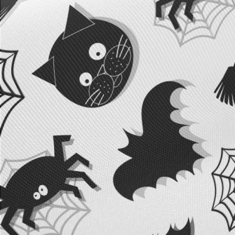 Funny Halloween Animals Midweight Cotton Poplin