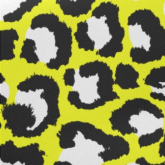 Yellow Leopard Pattern Midweight Cotton Poplin