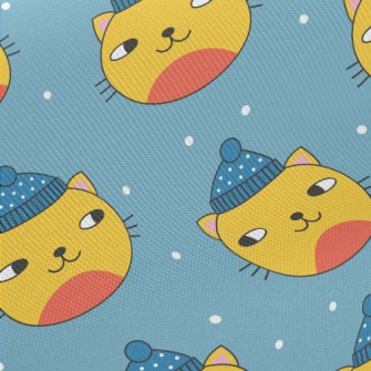 Warm Wool Hat Cat Midweight Cotton Poplin