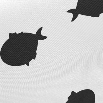 Simple Fish Silhouette Midweight Cotton Poplin