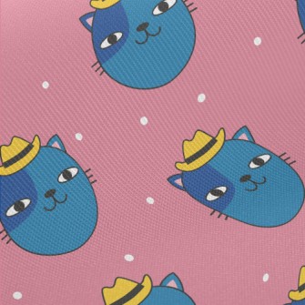 Funny Cat In Cowboy Hat Midweight Cotton Poplin