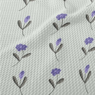 Simple Purple Flowers Birdseye Piqué