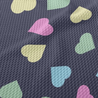 Simple Colorful Love Heart Birdseye Piqué
