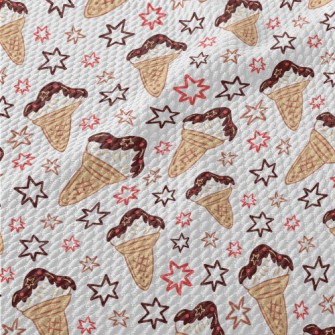 Stars And Chocolate Cones Birdseye Piqué