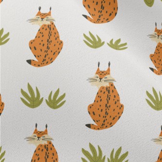 Hand Drawn Wild Lynx Chiffon
