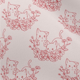 Cute Cat And Flowers Chiffon