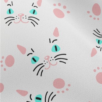 Cat Face And Paw Print Chiffon