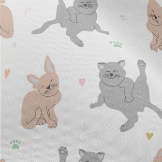 Hand Drawn Lazy Cat Chiffon