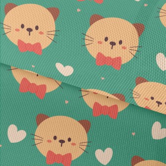 Cute Bow Tie Cat Waterproof Oxford