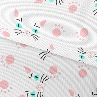 Cat Face And Paw Print Waterproof Oxford