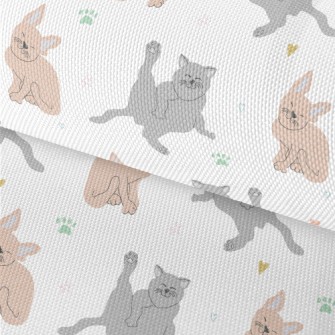 Hand Drawn Lazy Cat Waterproof Oxford