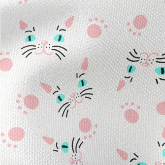 Cat Face And Paw Print Waterproof Canvas