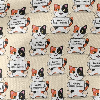 Halloween Calico Cat Waterproof Canvas