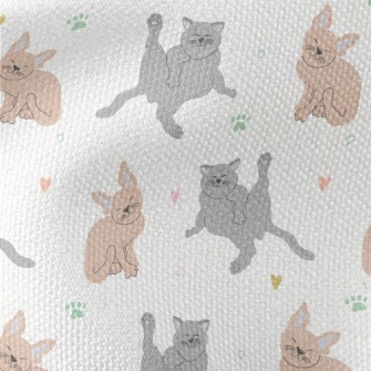 Hand Drawn Lazy Cat Waterproof Canvas