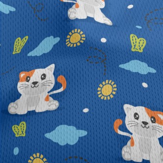 Cool Cartoon Kitten Athletic Mesh Flat Back