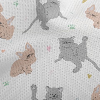 Hand Drawn Lazy Cat Athletic Mesh Flat Back