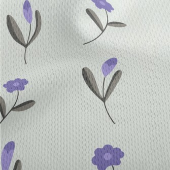 Simple Purple Flowers Athletic Mesh Flat Back