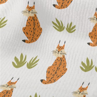 Hand Drawn Wild Lynx Terry